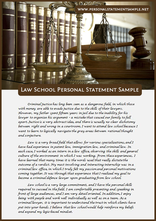 Law School Personal Statement Samples Personal Statement Sample