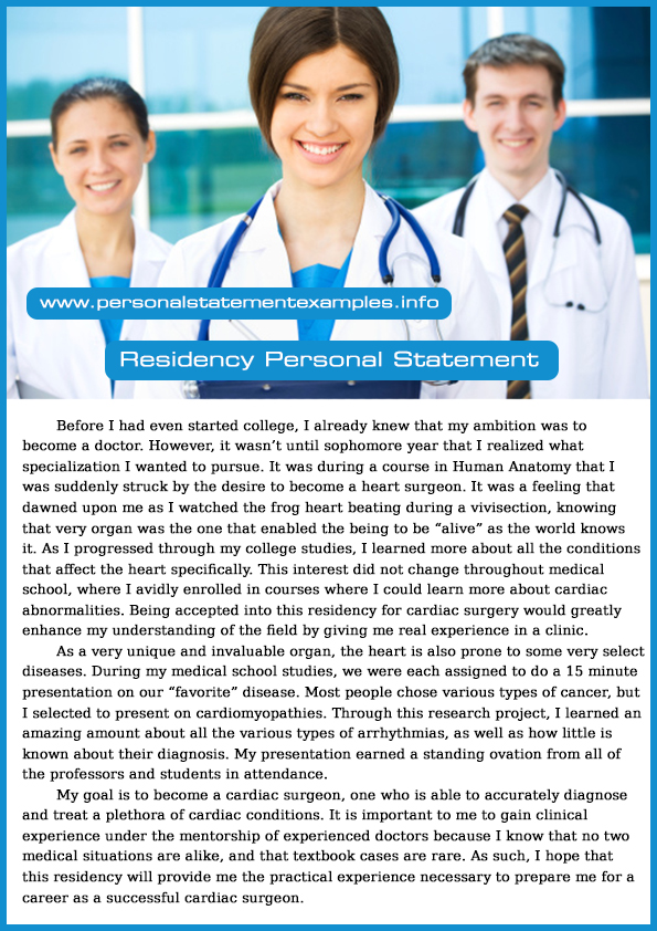 word limit for residency personal statement