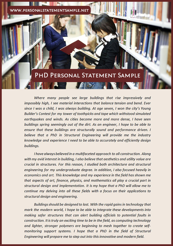 phd personal statement length