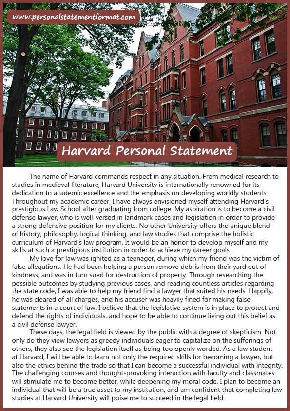 personal statement for harvard
