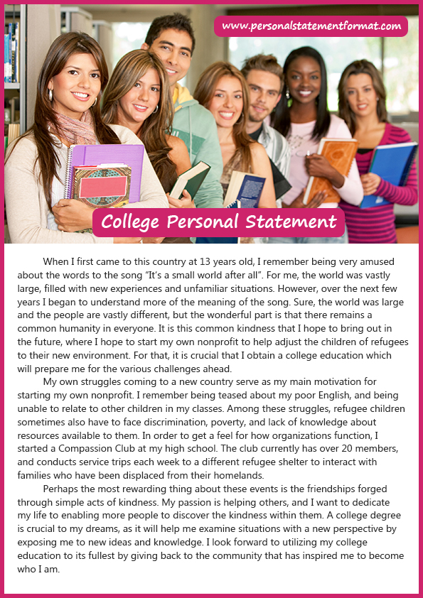 What Personal Statement Format For College Application To Choose 