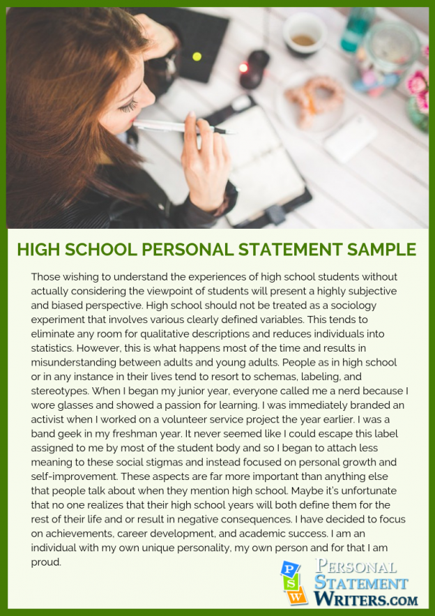 high school personal statement sample essays