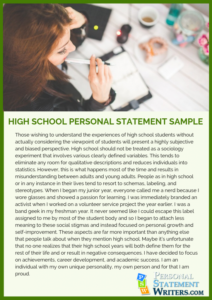 how to write a personal statement high school