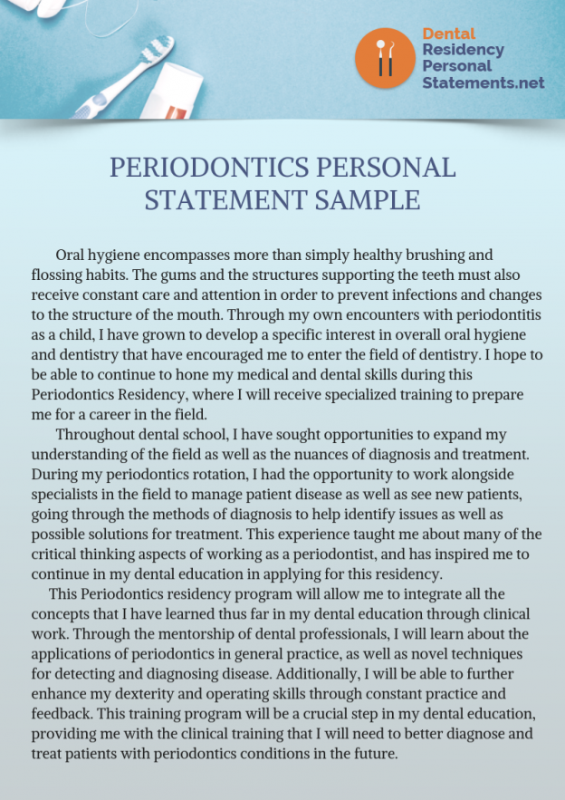 personal statement dental length